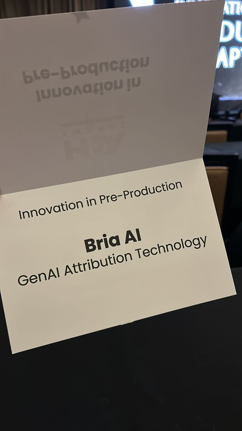 Bria AI Receives Two HPA Awards Recognizing Ethical Innovation and Transformative Impact on the Entertainment Industry
