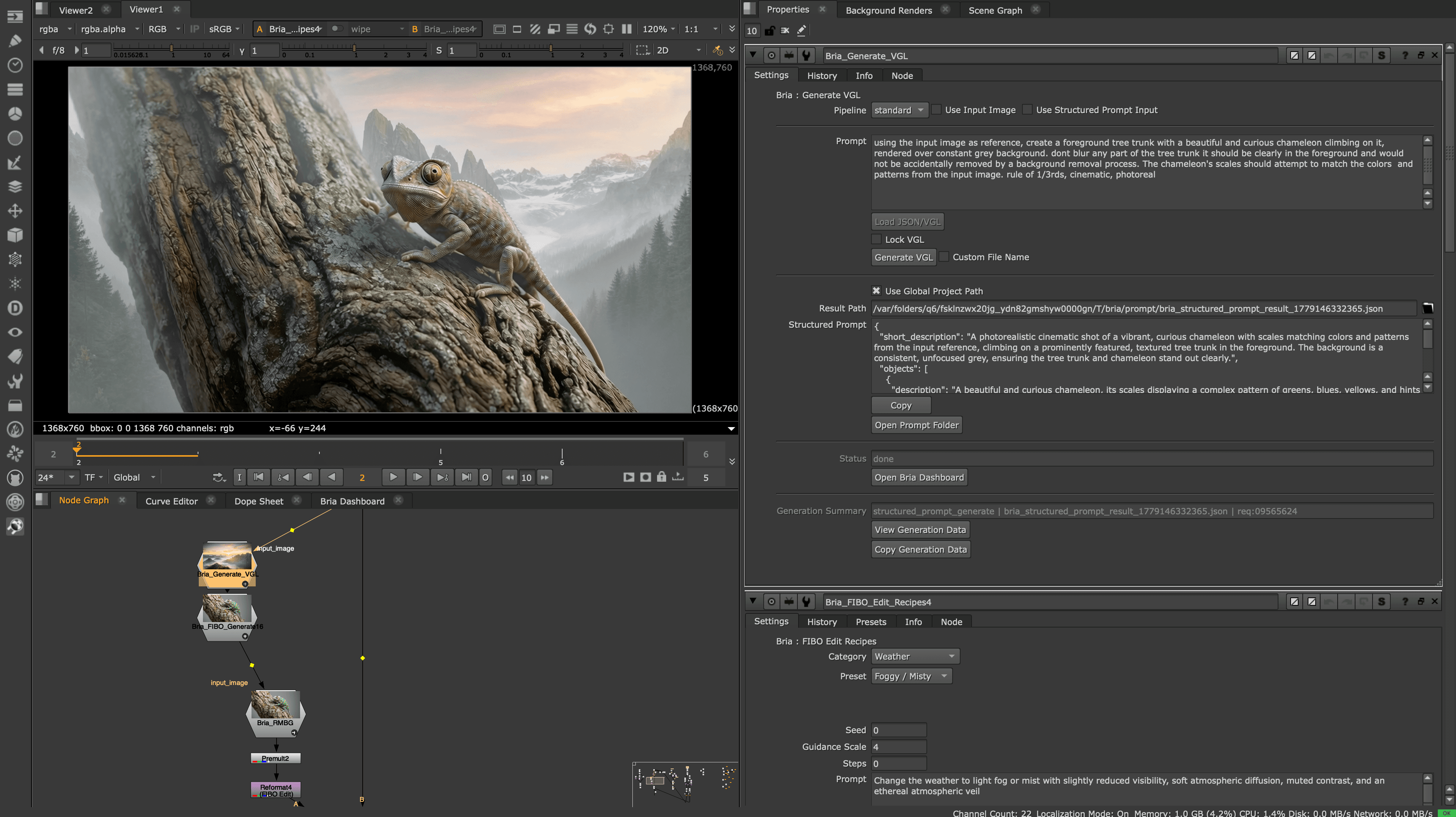 Generate images directly within Nuke with the Fibo Generate node