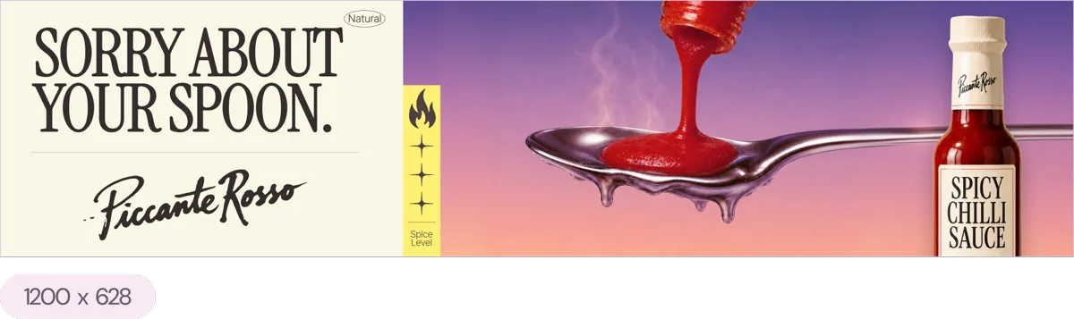 The same ad resized to a wide 1200 x 628
